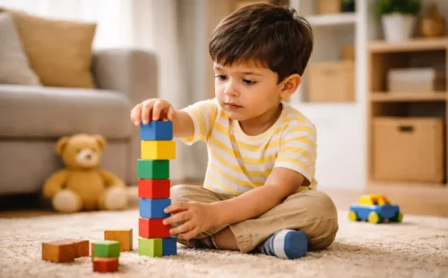 ChatGPT Image Apr 7, 2026, 03_48_30 PM (1) Young child playing with blocks indoors, showing early signs of autism in children such as focused and repetitive play behavior