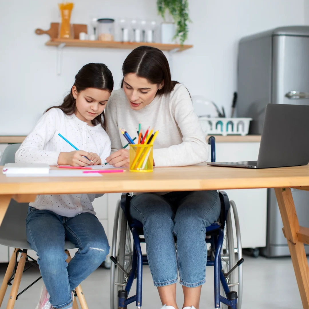 child-helping-her-disabled-mother Special education service